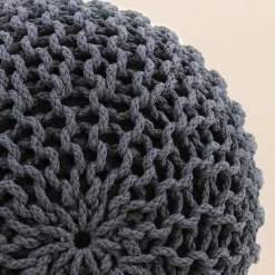 Pouf rond tricot 40x30cm, Triagano