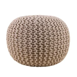 Pouf rond tricot 40x30cm, Triagano