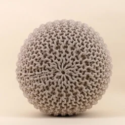 Pouf rond tricot 40x30cm, Triagano