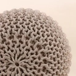 Pouf rond tricot 40x30cm, Triagano