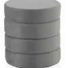 Pouf tapissé de velours couleur gris