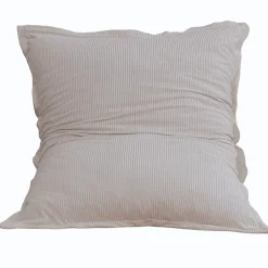 Pouf velours côtelé déhoussable BANANAIR 180 x 140 cm gris clair