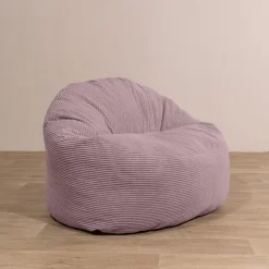 Pouf velours côtelé épais BANANAIR 100cm violet parme