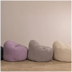 Pouf velours côtelé épais BANANAIR 100cm blanc
