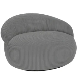 Pouf XXL déhoussable en velours côtelé BANANAIR 110x100 cm gris foncé