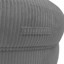 Pouf XXL déhoussable en velours côtelé BANANAIR 110x100 cm gris foncé