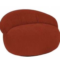 Pouf XXL déhoussable en velours côtelé BANANAIR 110x100 cm rouge brique