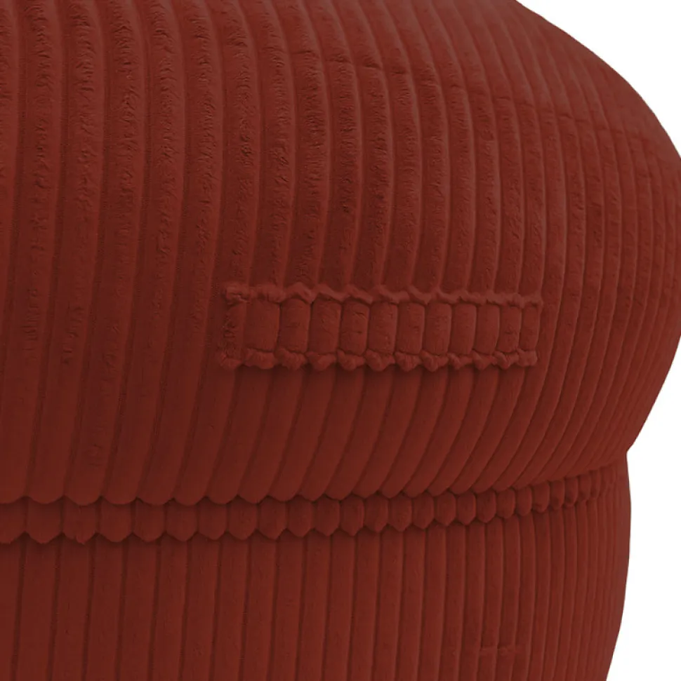 Pouf XXL déhoussable en velours côtelé BANANAIR 110x100 cm rouge brique