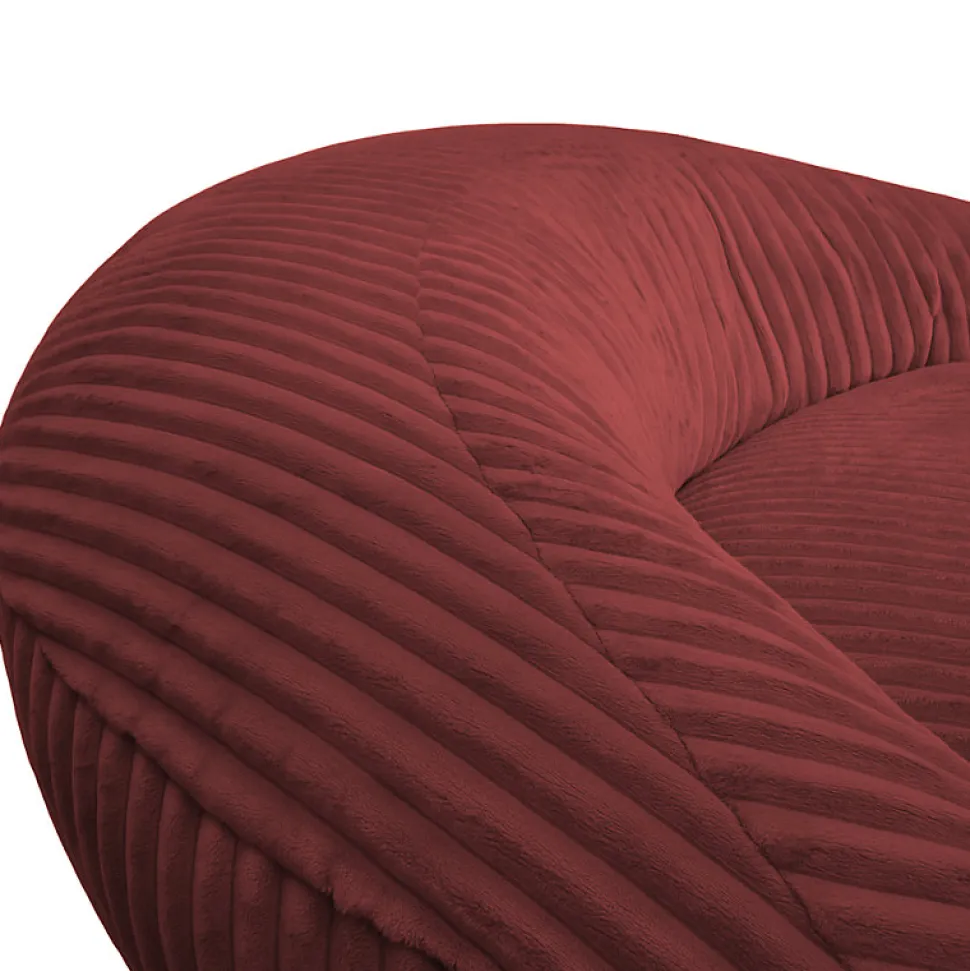 Pouf XXL déhoussable en velours côtelé BANANAIR 110x100 cm rouge brique