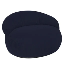 Pouf XXL déhoussable en velours côtelé BANANAIR 110x100 cm bleu foncé