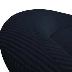 Pouf XXL déhoussable en velours côtelé BANANAIR 110x100 cm bleu foncé