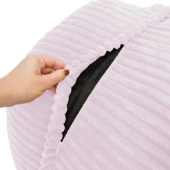 Pouf XXL déhoussable en velours côtelé BANANAIR 110x100 cm rose