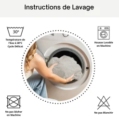 Pouf XXL déhoussable en velours côtelé BANANAIR 110x100 cm gris clair