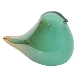 Presse papier oiseau verre vert 13x8x9cm