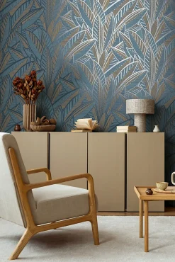 Profhome 399335-GU Papier peint à motifs graphiques légèrement texturé satiné 5,33 m2