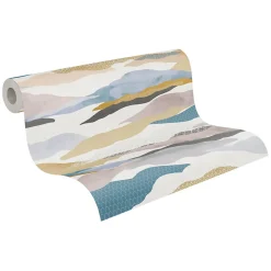 Profhome 396991-GU Papier peint à motifs graphiques légèrement texturé mat 5,33 m2