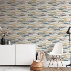 Profhome 396991-GU Papier peint à motifs graphiques légèrement texturé mat 5,33 m2