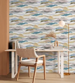 Profhome 396991-GU Papier peint à motifs graphiques légèrement texturé mat 5,33 m2