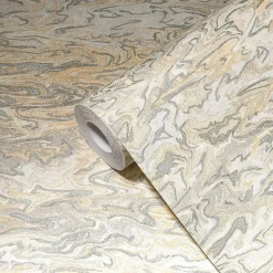 Profhome 383582-GU Papier peint aspect pierre carrelage légèrement texturé satiné 5,33 m2