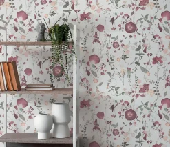 Profhome 397461-GU Papier peint floral légèrement texturé mat 5,33 m2