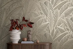 Profhome 399332-GU Papier peint à motifs graphiques légèrement texturé satiné 5,33 m2