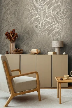 Profhome 399332-GU Papier peint à motifs graphiques légèrement texturé satiné 5,33 m2