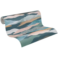 Profhome 396994-GU Papier peint à motifs graphiques légèrement texturé mat 5,33 m2