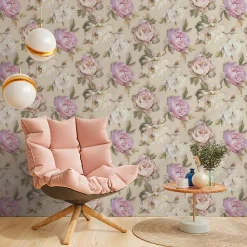 Profhome 396081-GU Papier peint floral légèrement texturé mat 5,33 m2