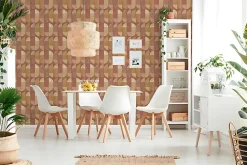Profhome 375317-GU Papier peint à motifs graphiques légèrement texturé mat 5,33 m2