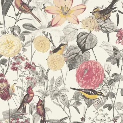 Profhome 372761-GU Papier peint floral lisse mat 5,33 m2
