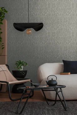Profhome 399343-GU Papier peint à motifs graphiques légèrement texturé satiné 5,33 m2