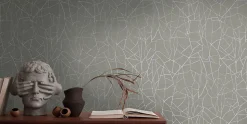 Profhome 399343-GU Papier peint à motifs graphiques légèrement texturé satiné 5,33 m2