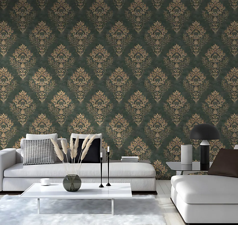 Profhome 379011-GU Papier peint baroque légèrement texturé mat 5,33 m2