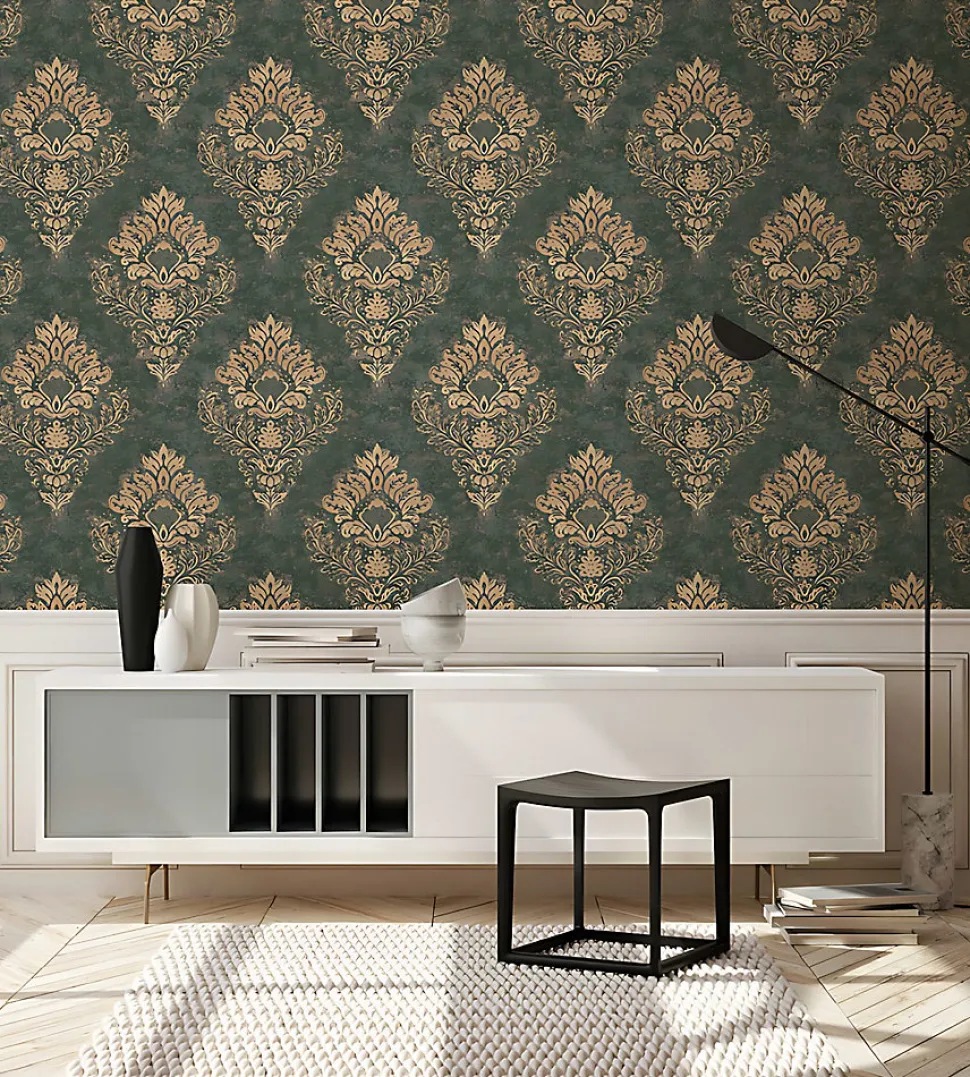Profhome 379011-GU Papier peint baroque légèrement texturé mat 5,33 m2
