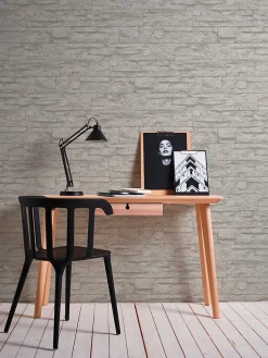 Profhome 707116-GU Papier peint aspect pierre carrelage légèrement texturé mat 5,33 m2