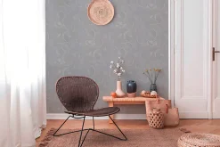 Profhome 379002-GU Papier peint à motifs graphiques légèrement texturé subtilement chatoyant 5,33 m2