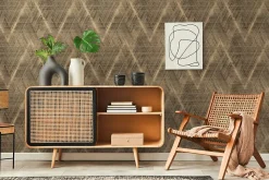 Profhome 388245-GU Papier peint 3D légèrement texturé et des accents métalliques 5,33 m2