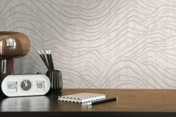 Profhome 395072-GU Papier peint à motifs graphiques texturé brillant 5,33 m2