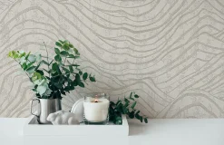 Profhome 395072-GU Papier peint à motifs graphiques texturé brillant 5,33 m2