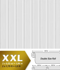 Profhome 581310-GU Papier peint à rayures légèrement texturé mat 26,5 m2
