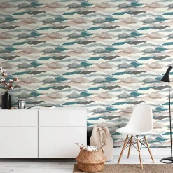 Profhome 396993-GU Papier peint à motifs graphiques légèrement texturé mat 5,33 m2