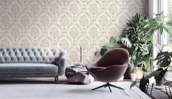 Profhome 387072-GU Papier peint baroque légèrement texturé satiné 5,33 m2