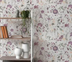 Profhome 397462-GU Papier peint floral légèrement texturé mat 5,33 m2