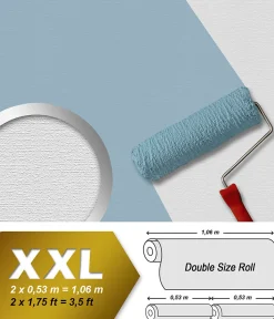 Profhome 574916-GU Papier peint aspect textile légèrement texturé mat 26,5 m2