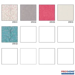 Profhome 379121-GU Papier peint floral légèrement texturé mat 5,33 m2