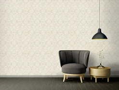 Profhome 370493-GU Papier peint baroque lisse subtilement chatoyant 7,035 m2