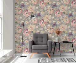 Profhome 396072-GU Papier peint floral légèrement texturé mat 5,33 m2
