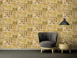 Profhome 370484-GU Papier peint baroque légèrement texturé subtilement chatoyant 7,035 m2