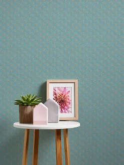Profhome 379574-GU Papier peint à motifs graphiques légèrement texturé subtilement chatoyant 5,33 m2