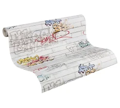 Profhome 935611-GU Papier peint à motifs graphiques légèrement texturé mat 5,33 m2
